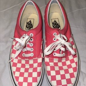 Vans Pink and White Checkered Shoes